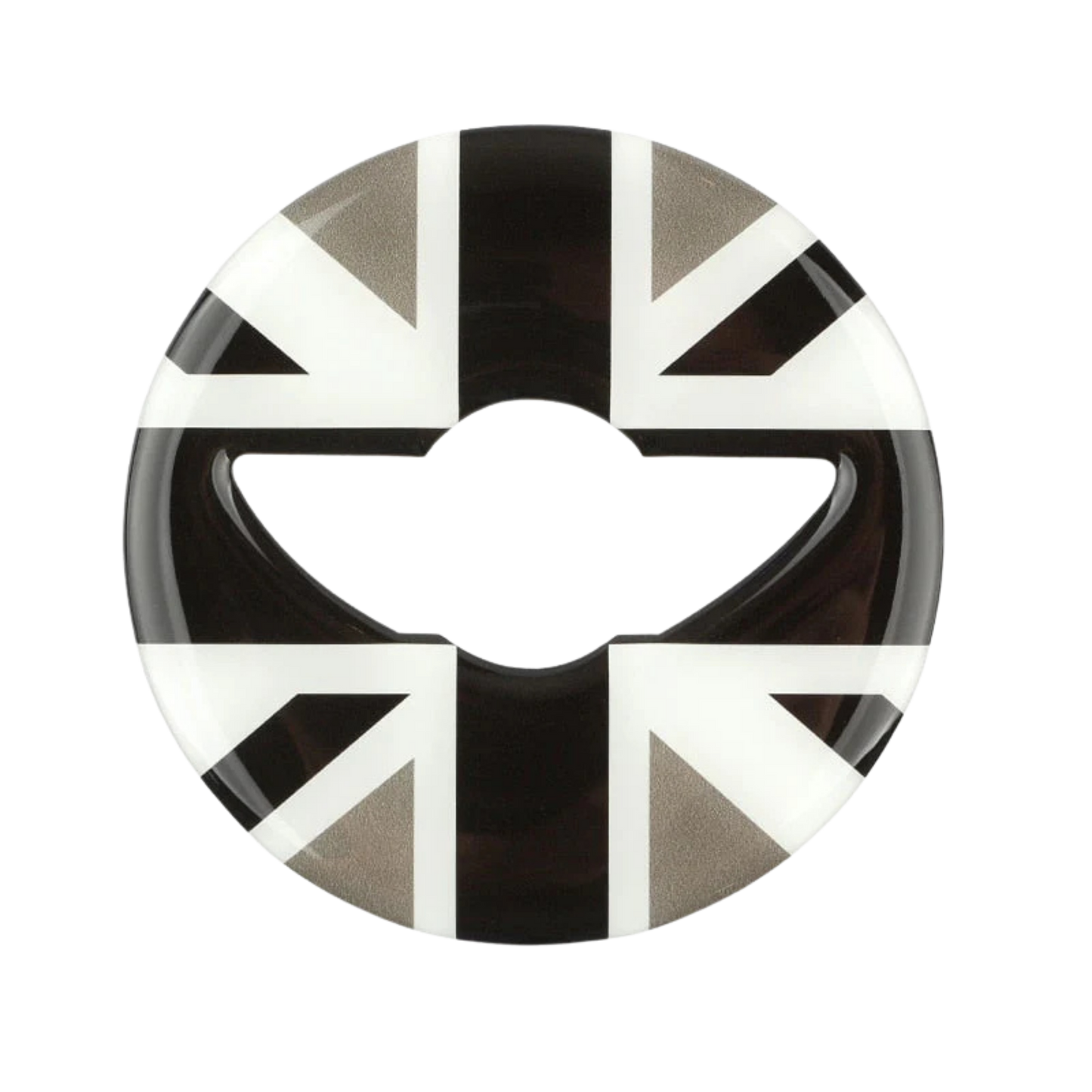 Mini steering wheel covers Union Jack Grey Black White