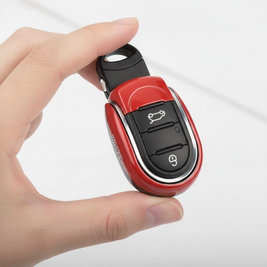 MINI Cooper Key Fob Cover – JCW Red Checkered Black-Grey