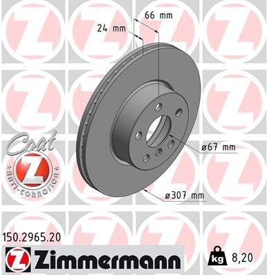 Zimmermann 150.2965.20 Brake Disc