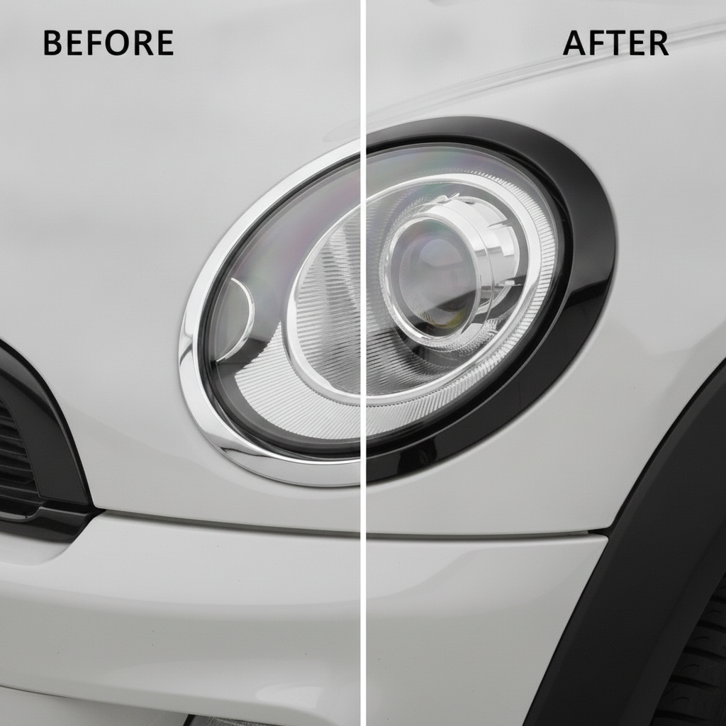 MINI Cooper Headlight Black Circle Cover – R55/R56/R57