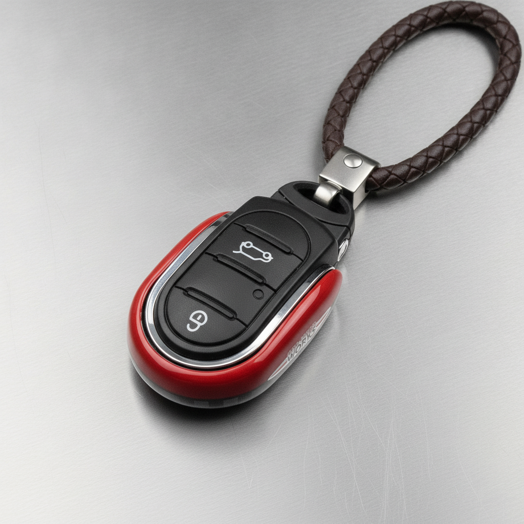 MINI Cooper Key Fob Cover – JCW Red Checkered Black-Grey