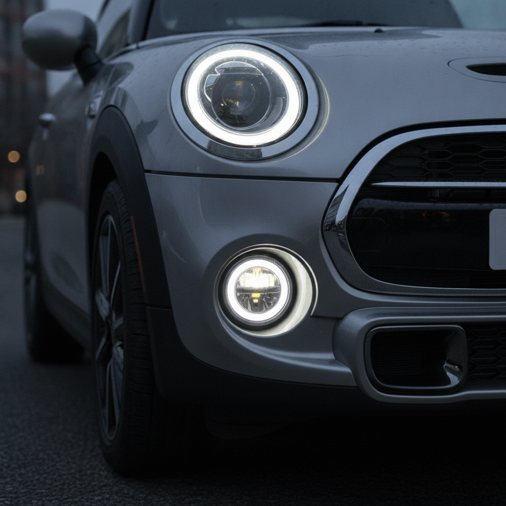 MINI Cooper LED Fog Lights – Angel Eye Halo DRL Pair | F55 F56 F57 (2014–2020)