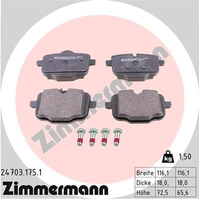 ZIMMERMANN 24703.175.1 Brake pad set تيل خلفي