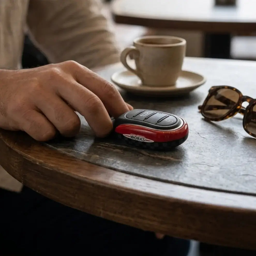 MINI Cooper Key Fob Cover – JCW Red Checkered Black-Grey