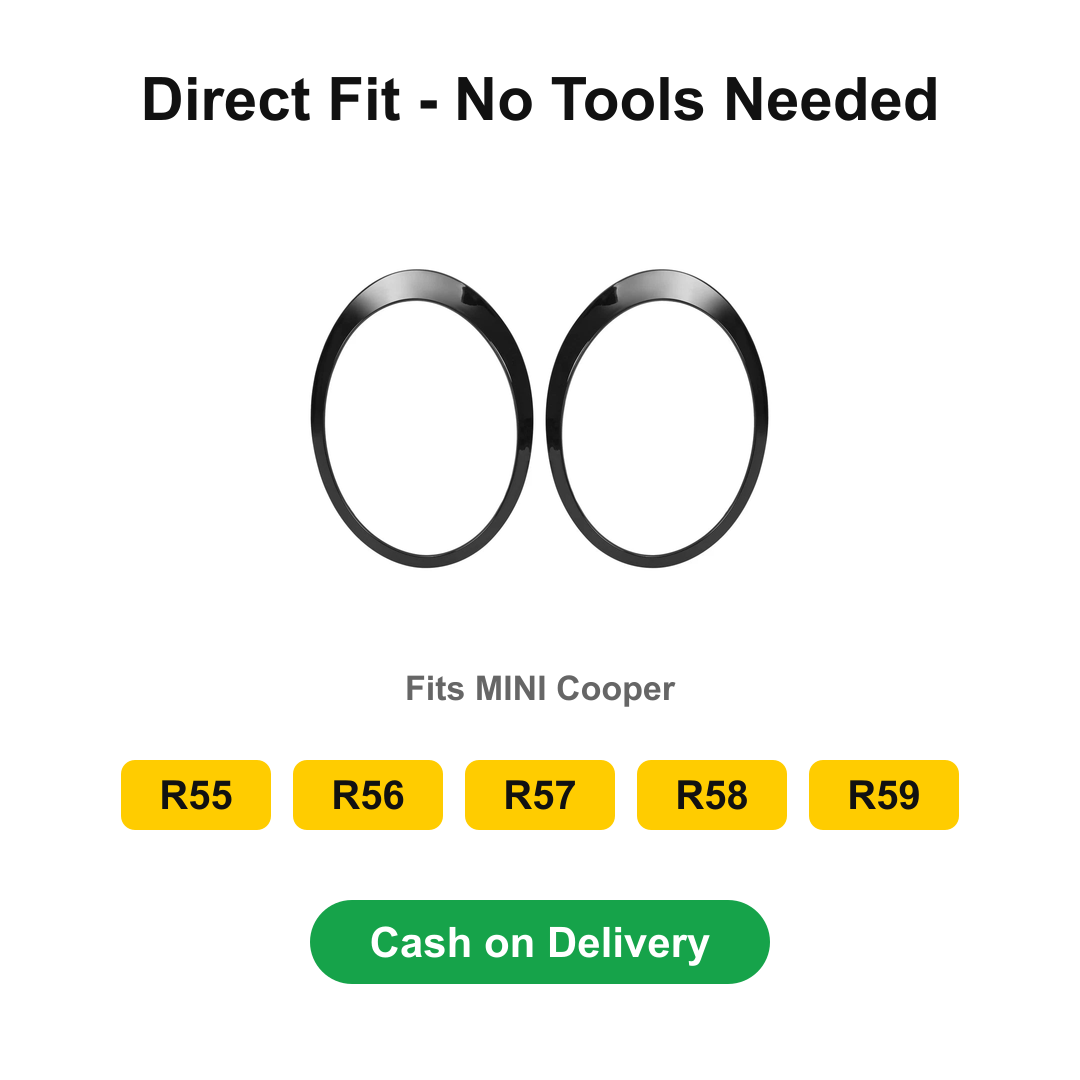 MINI Cooper Headlight Black Circle Cover – R55/R56/R57