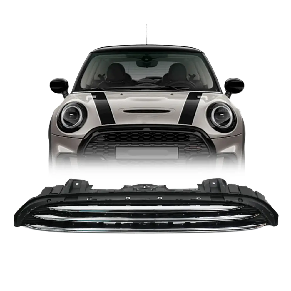MINI Cooper Front Bumper Upper Grille – Glossy Black & Chrome | F55 F56 F57