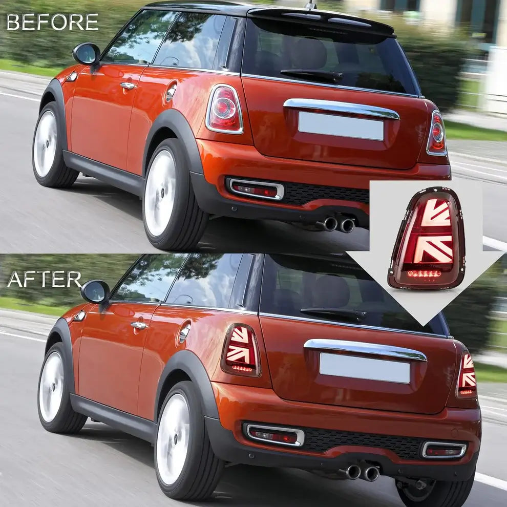 MINI Cooper Union Jack LED Tail Lights – R56 R57 R58 R59 (2007–2013)
