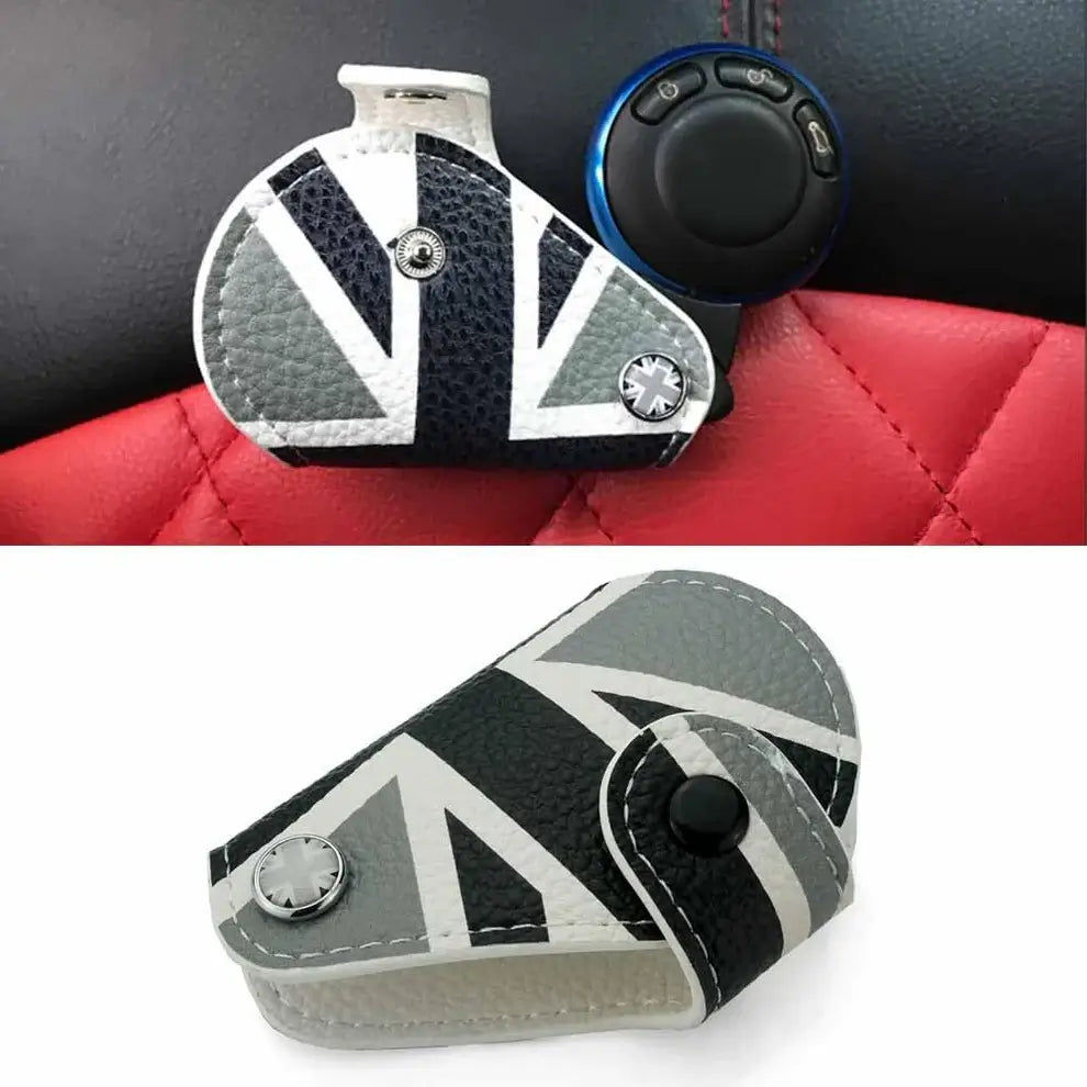 Mini Cooper Union Jack PU Leather Key Fob Case Bag Cover