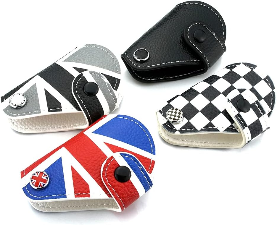 Mini Cooper Union Jack Genuine Leather Key Bag Case Fob Cover