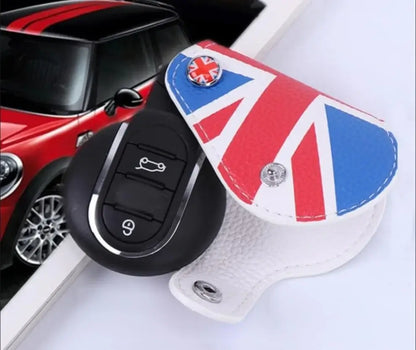 Mini Cooper Union Jack PU Leather Key Fob Case Bag Cover