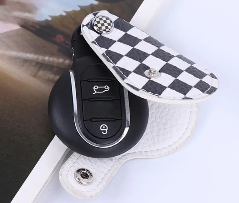 Mini Cooper Union Jack PU Leather Key Fob Case Bag Cover