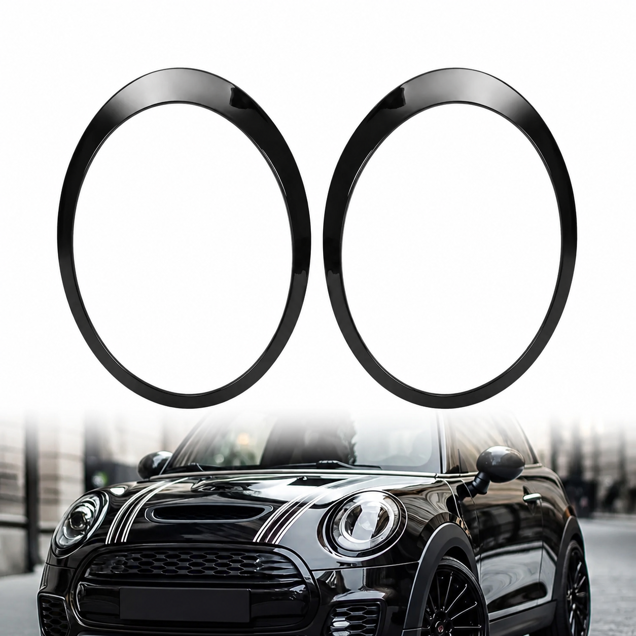 MINI Cooper Headlight Black Circle Cover – R55/R56/R57