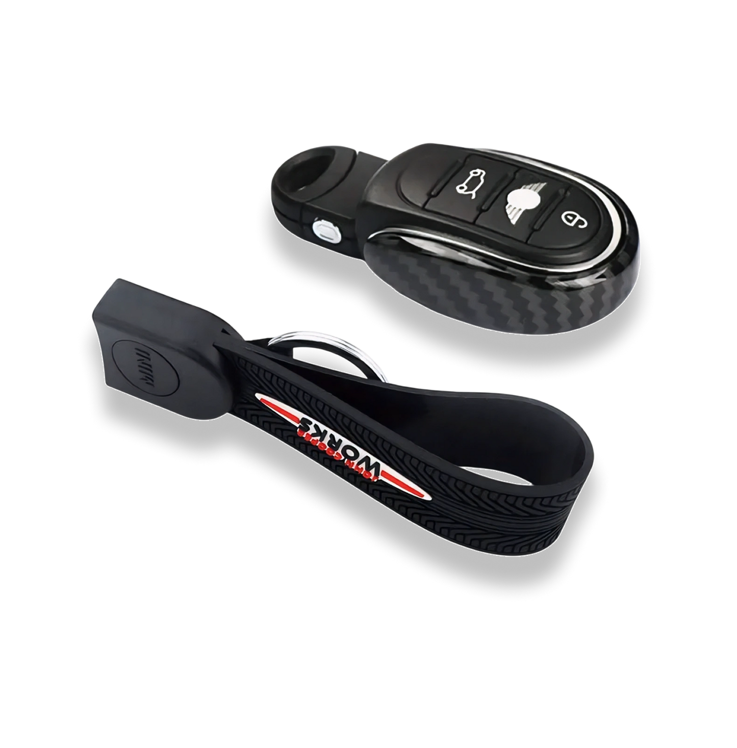 Mini Cooper F55 F56 F57 F60 (2014-2023) U Shape Key Case & Strap Bundle