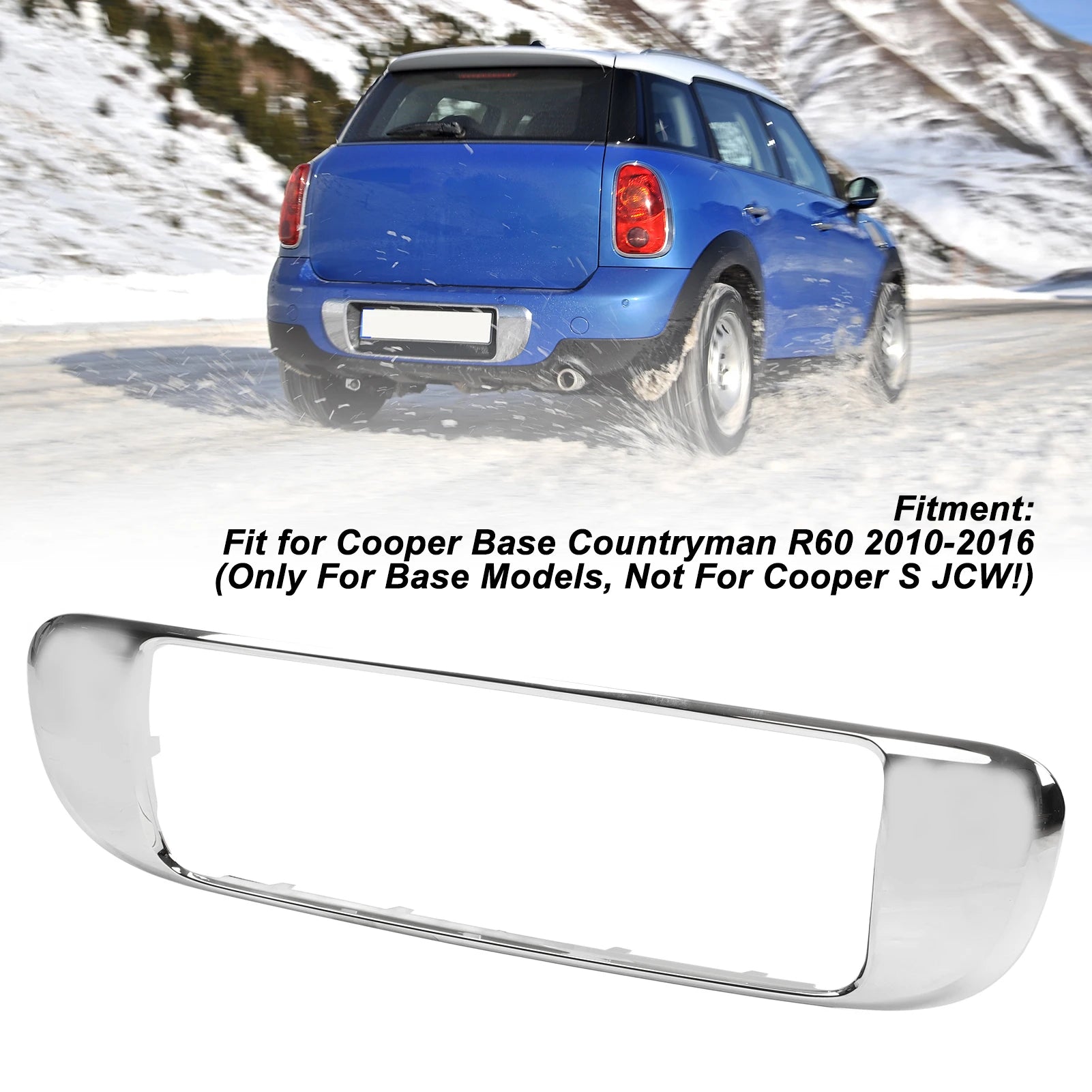 MINI Cooper Rear License Plate Surround Trim Chrome – R60