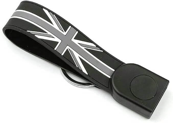 MINI Cooper Keychain Strap – Black & Grey Union Jack