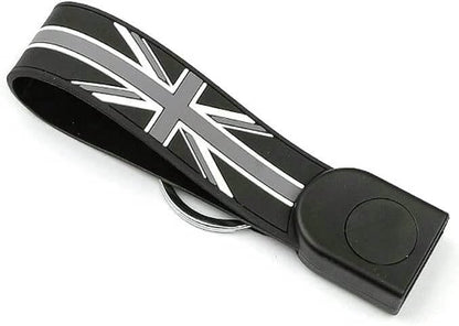 MINI Cooper Keychain Strap – Black & Grey Union Jack