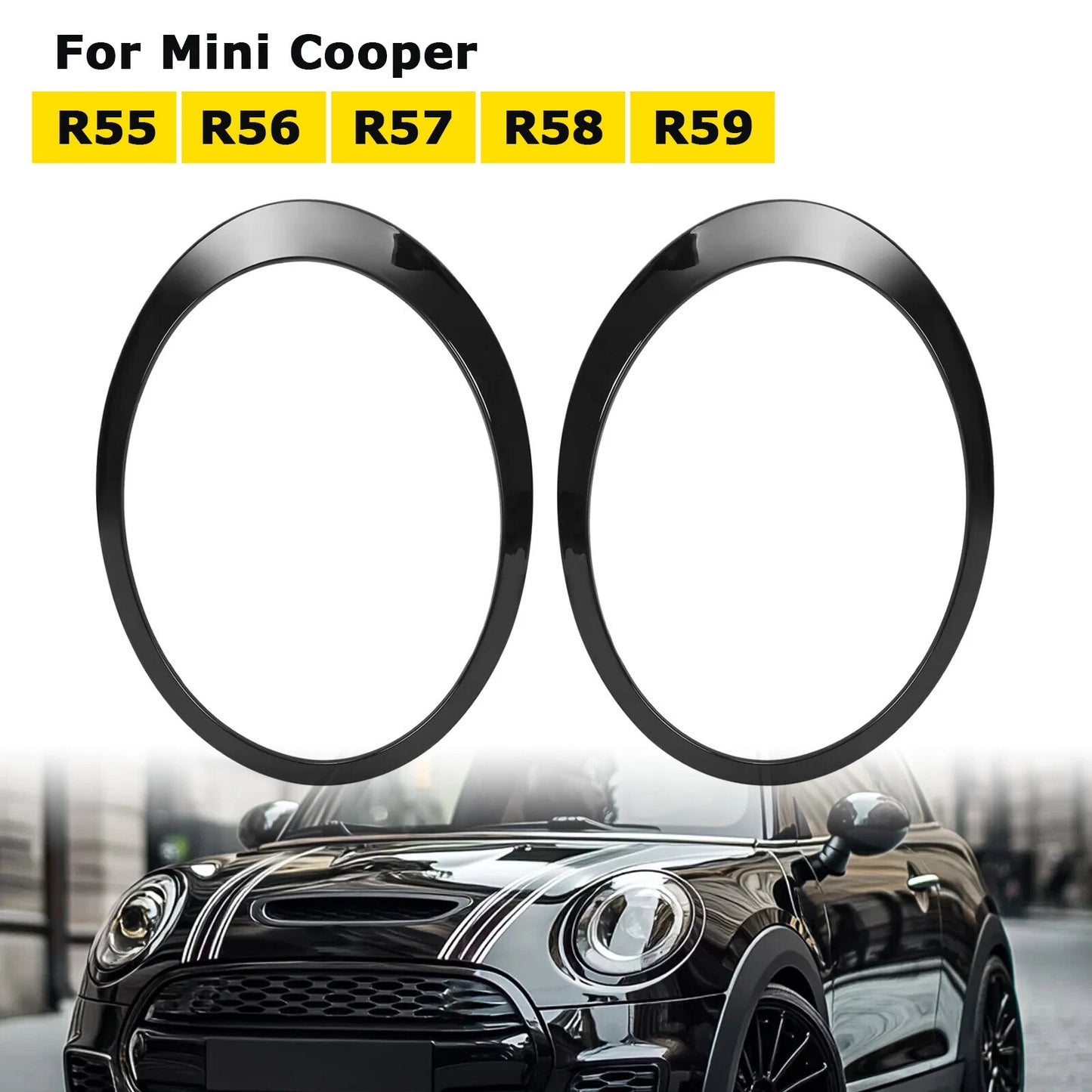 MINI Cooper Headlight Black Circle Cover – R55/R56/R57