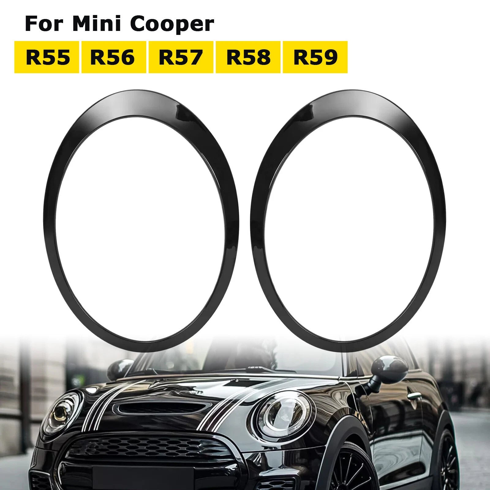 MINI Cooper Headlight Black Circle Cover – R55/R56/R57